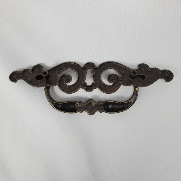 VTG 12 Brass French Pulls Dangling Handle Replacement Hardware Ornate 7" Wide - Picture 12 of 12
